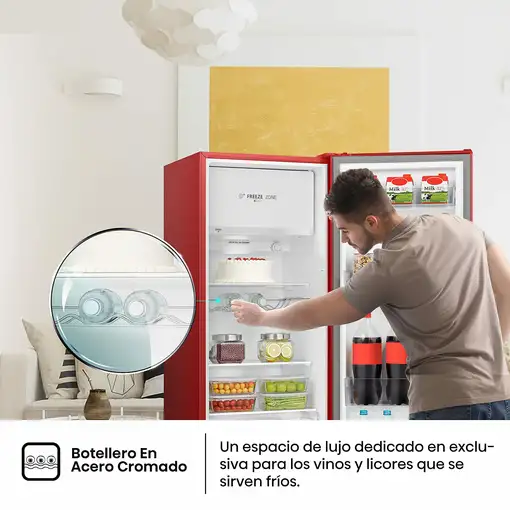 Hisense RR220D4BRE nevera combi Independiente 165 L E Rojo
