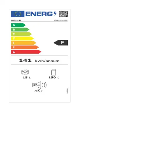 Hisense RR220D4BRE nevera combi Independiente 165 L E Rojo