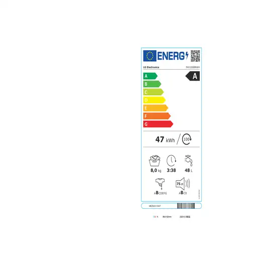 LG F4X1008NWH lavadora Carga frontal 8 kg 1400 RPM Blanco