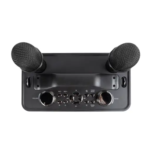 Karaoke Portátil PartyGo PRIXTON - 2 Micrófonos - Bluetooth, USB, Aux - Luz LED