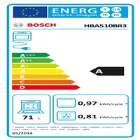 Horno 71 L Negro 66643 HBA510BR3 BOSCH Horno 71 L Negro 66643 HBA510BR3 BOSCH
