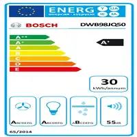 Bosch Serie 6 DWB98JQ50 campana De pared Acero inoxidable 843 m³/h