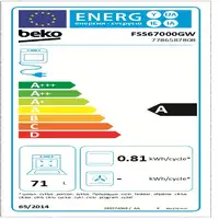 Beko FSS67000GW cocina Cocina independiente Eléctrico Cerámico Blanco