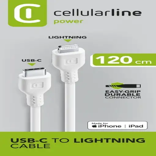 Cellularline Power Cable 120cm - USB-C to Lightning