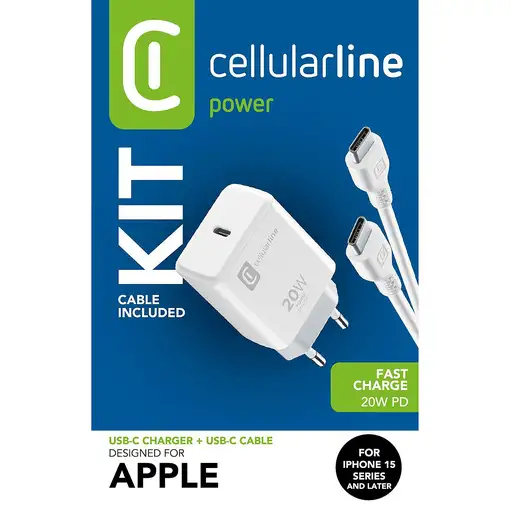 Cellularline 8018080473418 Universal Blanco Corriente alterna Carga rápida Interio