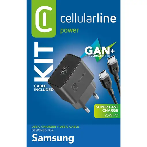 Cellularline Super Fast Charger Kit 25W - USB-C to USB-C - Samsung