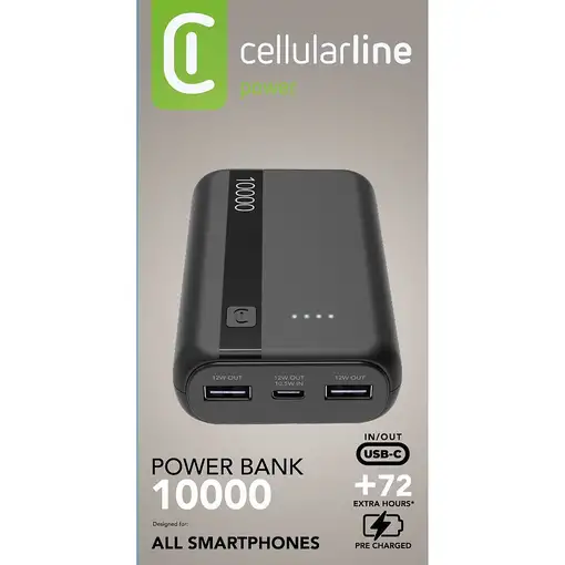 Cellularline Power Bank 10000 Cargador Portátil 10000mAh