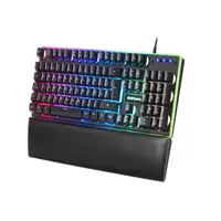 Mars Gaming MK320ES, Teclado Gaming H-Mech, 13 Modos RGB y Halo, Reposamuñecas Aco