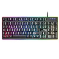 Mars Gaming MK320ES, Teclado Gaming H-Mech, 13 Modos RGB y Halo, Reposamuñecas Aco