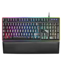 Mars Gaming MK320ES, Teclado Gaming H-Mech, 13 Modos RGB y Halo, Reposamuñecas Aco