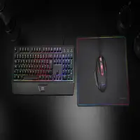 Mars Gaming MCP124, Combo Gaming 3en1, Teclado Ergonómico H-Mech LED RGB, Ratón RG