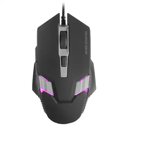 Mars Gaming MM024, Ratón Gaming RGB, Sensor Óptico 4000 DPI, Switches Mecánicos Hu