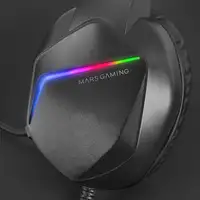 Mars Gaming MH122 Negro, Cascos Gaming FRGB Over Ear con Micrófono, Sonido HiFi, C