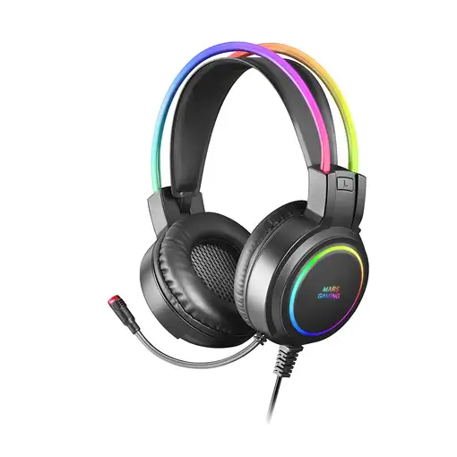 Mars Gaming MHRGB, Auriculares Chroma RGB Flow, Micrófono Profesional, Sonido Espa