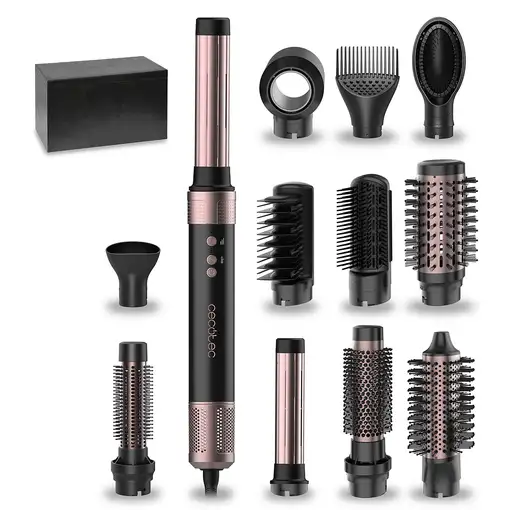 Cecotec Bamba CeramicCare 12in1 AirGlam Black Herramienta de peinado con múltiples