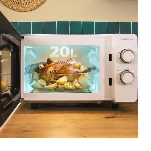 Microondas con grill sin plato, blanco 20 L 700 W, Proclean 3020 Flatbed CECOTEC