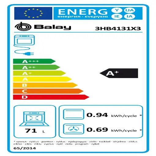 Balay 3HB4131X3 horno 71 L Acero inoxidable