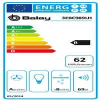 Balay 3EBC989LH hobs Negro Integrado 80 cm Con placa de inducción 3 zona(s) Campan