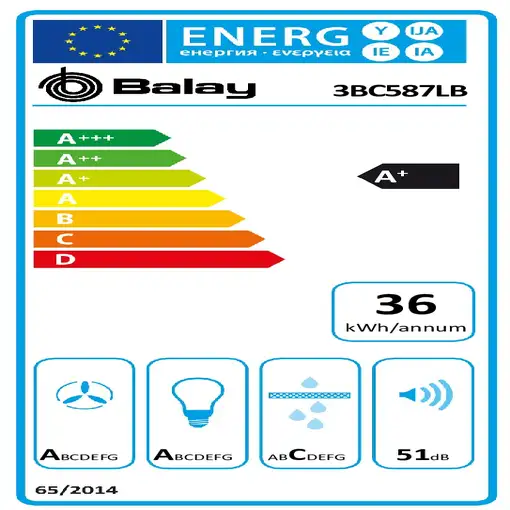 Balay 3BC587LB campana De pared Blanco 432 m³/h