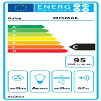Balay 3BC585GB campana De pared Blanco 629 m³/h
