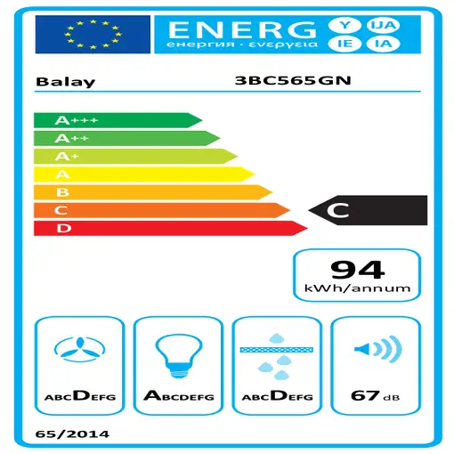 Balay 3BC565GN De pared Negro C 593 m³/h