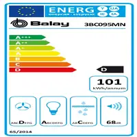 Balay 3BC095MN campana De pared Negro 280 m³/h
