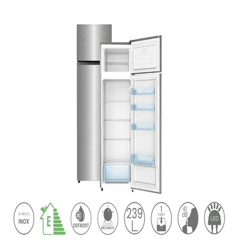 Infiniton FG-239D16XEV2 nevera y congelador Independiente 239 L E Acero inoxidable