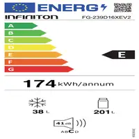 Infiniton FG-239D16XEV2 nevera y congelador Independiente 239 L E Acero inoxidable