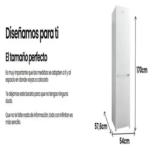 Infiniton FGC-236C70WEM nevera combi Independiente 253 L E Blanco