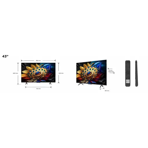 TCL C65 43C655 Televisor 109,2 cm (43\) 4K Ultra HD Smart TV Wifi Titanio 430 cd /
