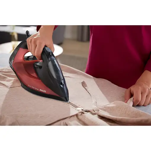 Philips 7000 series DST7022/40 Plancha de vapor HV en negro/rojo