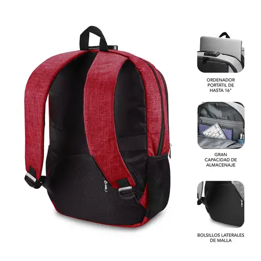 Mochila Para Portátil Urban Lock 16\  Rojo