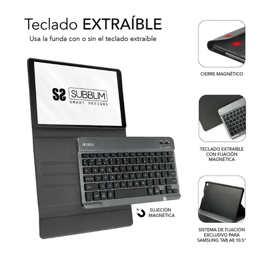 Funda Con Teclado Keytab Pro Bt Para Samsung Galaxy Tab A9 +11”