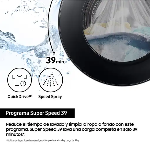 Samsung Lavadora 11kg AI EcoBubble Blanca, Clasificación Energética A WW11DG5B25TE