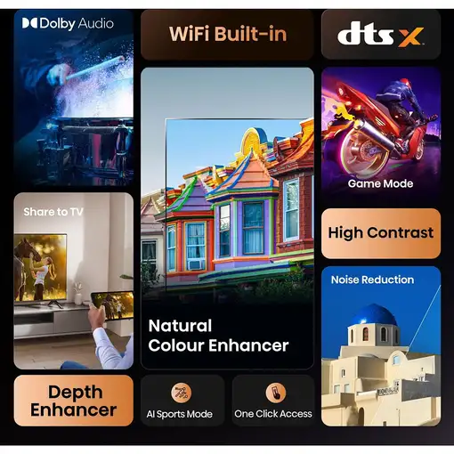 Televisor DLED 32'' HD Negro Smart 20016098 HISENSE