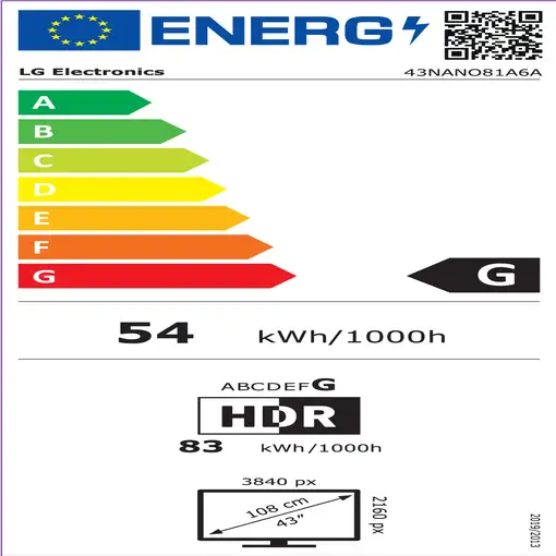 Televisor NanoCell 43'' 4K Ultra HD Negro Smart 43NANO81A6A.AEU LG