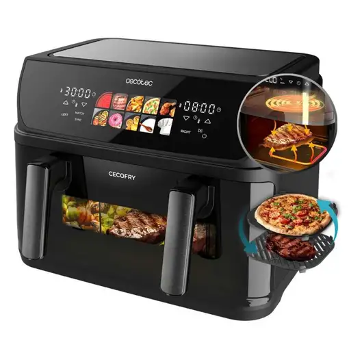 Freidora de aire 10L, 2800W, 4 resistencias, Cecofry&Grill Duoheat 10000 CECOTEC Freidora de aire 10L, 2800W, 4 resistencias, Cecofry&Grill Duoheat 10000 CECOTEC
