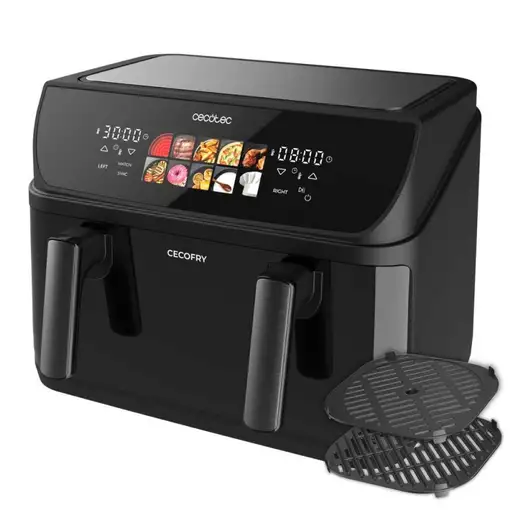 Freidora de aire 10L, 2800W, 4 resistencias, Cecofry&Grill Duoheat 10000 CECOTEC