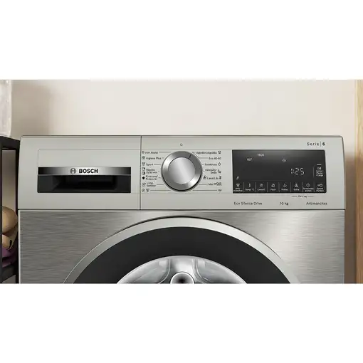 Lavadora carga frontal 10 kg 1600 RPM Acero inoxidable WGG256ZAES BOSCH
