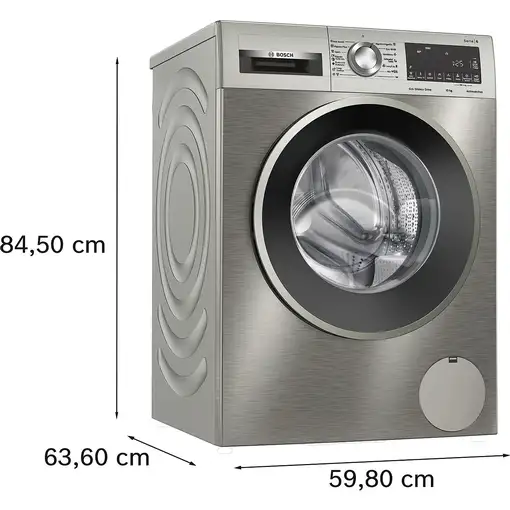 Lavadora carga frontal 10 kg 1600 RPM Acero inoxidable WGG256ZAES BOSCH
