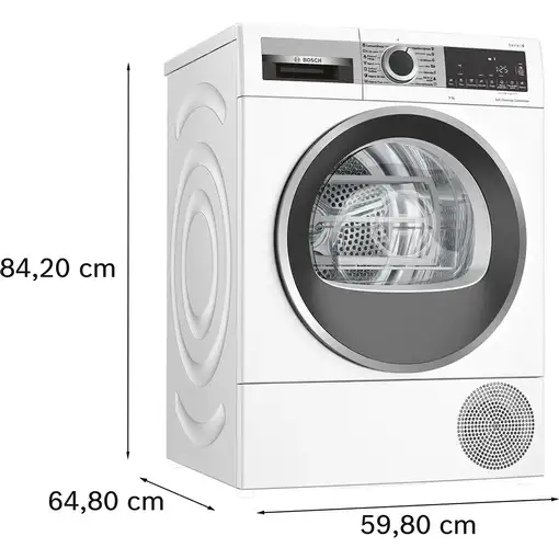 Secadora blanca con bomba de calor, 9 kg, Serie 6 WQG245D1ES BOSCH