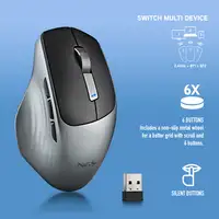 NGS LUSH-RB: Ratón Inalámbrico Recargable USB-C  Multimodo. Silencioso. Diestro.