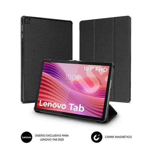 SUBBLIM Funda Tablet Shock Case Compatible con Lenovo Tab 2025 Negro 10,1'' SmartCo