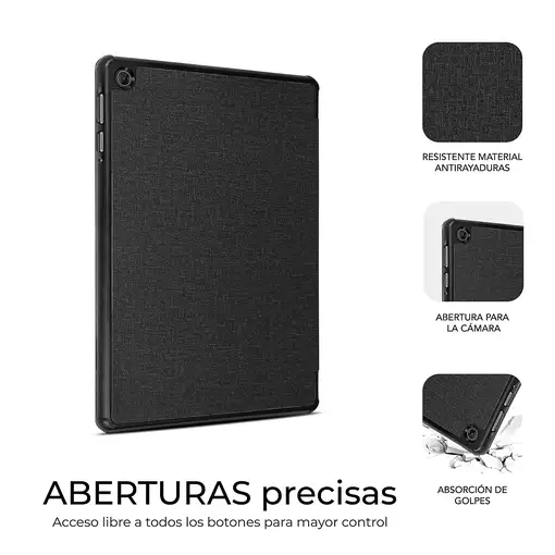 SUBBLIM Funda Tablet Shock Case Compatible con Lenovo Tab 2025 Negro 10,1'' SmartCo