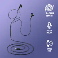 NGS CROSS GLIDE BLACK: Auriculares de botón con micrófono y control de volumen.