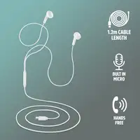 NGS CROSS GLIDE WHITE: Auriculares de botón con micrófono y control de volumen.