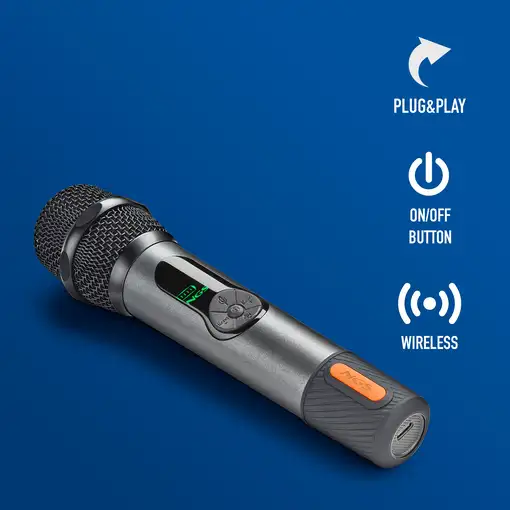 NGS Singer Star: Micrófono Inalámbrico Dinámico 2,4GHz, Autonomía 30h.