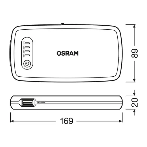 Mini arrancador de batería multi-función portátil para 12V OSRAM BATTERY START 200