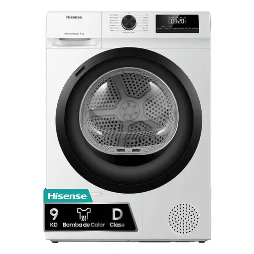Hisense DHQE900UWDC secadora Independiente Carga frontal 9 kg Blanco