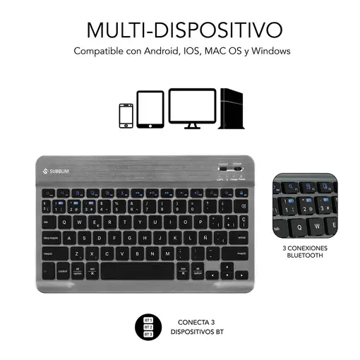 SUBBLIM Funda Tablet Keytab Pro Samsung Galaxy Tab A11 + Negro 11''
